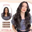 Fliace Clip in Hair Extensions, 6 PCS 1 6 Inch Hair Extensions Clip Ins, Dark Brown Long Wavy Hairpieces(16inch, 6pcs, Dark Brown)