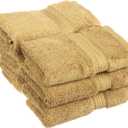 Superior Egyptian Cotton Pile Face Towel/Washcloth Set of 6, Ultra Soft Luxury Towels, Thick Plush Essentials, Absorbent Heavyweight, Guest Bath, Hotel, Spa, Home Bathroom, Shower Basics, Toast