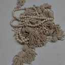Janinka Boho Tassel Garland Decor Wooden Bead Garlands 9.8ft Wood Beads Banner with Tassels Boho Wall Hanging Macrame Banner Farmhouse Home Decor Rustic Country Holiday Decoration(Classic Color)