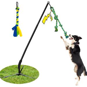 Outdoor Dog Toy,Tug of War Dog Toy for Self Play Interactive Tether Pull Toy for Park,Yard, Lawn Rope Toys for Medium and Large Dogs to Keep Them Busy