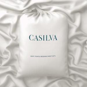 CASILVA Eucalyptus Sheets - Infused with Silver for Anti-Odor, Softer Than Silk Fibers, More Cooling Than Cotton - Perfect for Hot Sleepers & Sensitive Skin - 100% Tencel Lyocell - Queen Sheet Set
