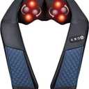 EAshuhe Neck and Shoulder Massager with Heat Shiatsu Back Massage Pillow with 3D Deep Tissue Kneading for Foot, Legs, Body Muscle Pain Relief, Use at Home, Office & Car (Black and Blue)