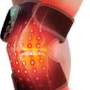 Cordless Red Light Therapy for Knee Heating Pad - 660nm&850nm Heated Knee Brace with 5 Heating Levels, 5000mAH Rechargeable Battery for Knee Shoulder Elbow, Gifts for Men Women, Black 1PC