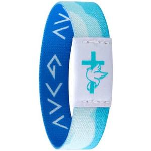 4 x Bible Verse Bracelets with NFC, Christian Wearable Daily Bible Verse Bracelet Daily Devotional Bracelet Scripture Bracelets Religious HalloweenChristmas Gifts for Men Women Teens (blue)