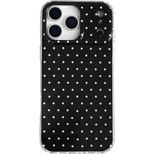 QLTYPRI Cute Phone Case for iPhone 17 Pro Case Polka Dot Fashion Aesthetic Design for Women Girls, Slim TPU Shockproof Protective Phone Cover for iPhone 17 Pro - Black