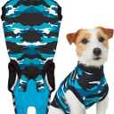 Suitical Recovery Suit for Dogs - Spay & Neutering Dog Surgery Recovery Suit for Male or Female - Soft Fabric for Skin Issues - Small - Neck to Tail 16.9-20.1 Inch, Chest 23-34 Inch - Blue Camouflage