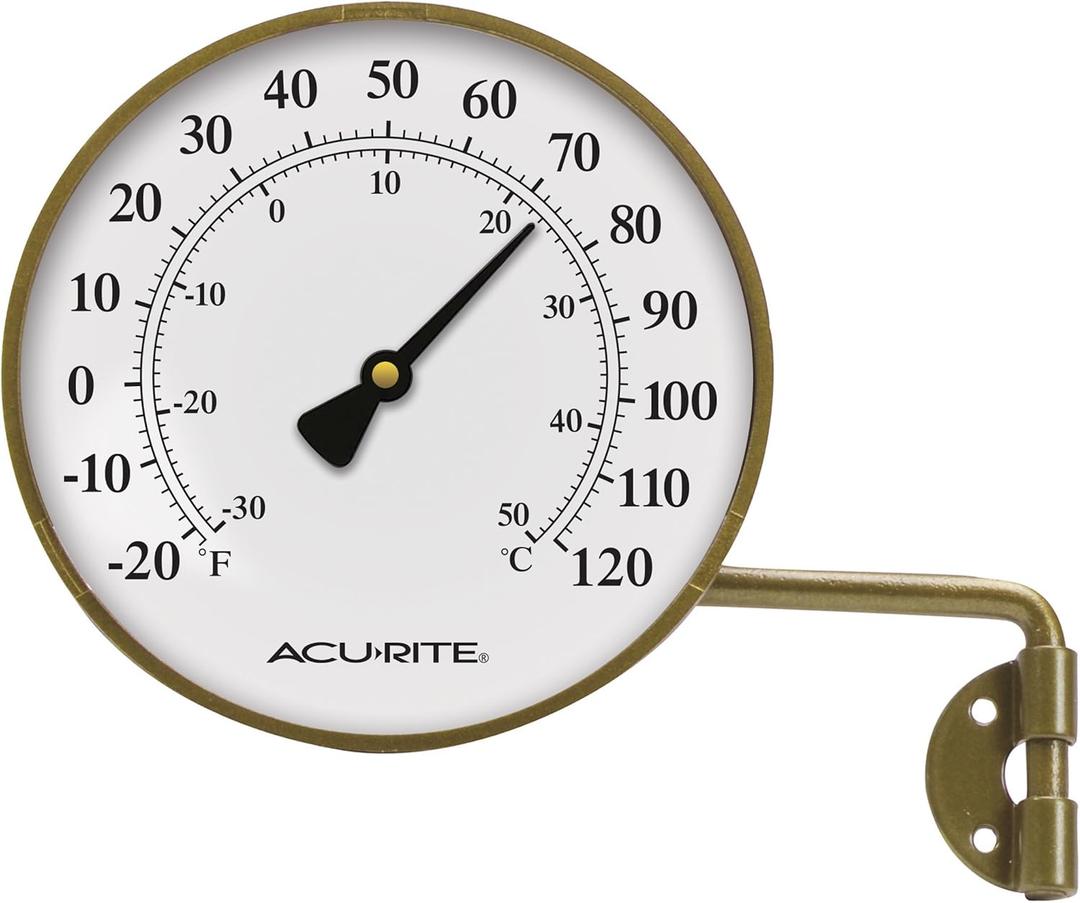 AcuRite, brass 00334 4-Inch Swivel Thermometer, 3.5 Inch