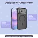 Thrdy. Slim Magnetic Case Compatible with iPhone 17 Pro Max Shockproof Translucent Protective Cover, Compatible with MagSafe, Wireless Charging Support, Drop & Full Camera Protection, Black