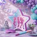 Blueweenly 16'' Large Kpop Piñata Kpop Party Decorations Disco Party Star Piñata with Stick Blindfold Confetti Music Movie Theme Parties Supply Photo Prop