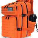 Military Tactical Backpack 45L/25L 3 Day Assault Pack Molle Daypack Hiking Backpack for Men and Women (Orange)