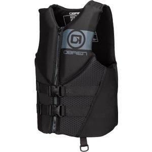 O'Brien Men's Traditional Neoprene Life Jacket, USCG Approved | USCG & Transport Canada Approved Vest with Front Hinge, Wide Armholes, Zip Closure, and Dual Adjustable Belts