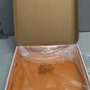 Orange Sturdy Acrylic Serving Tray with Handles-12x12Inch-Serving Coffee,Food,Breakfast,Butler-Kitchen Countertop Tray-Makeup Drawer Organizer-Vanity Table,Ottoman Tray-Decorative Tray