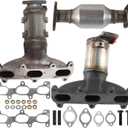 Left & Right Catalytic Converter Compatible with Kia Optima 2006-2010, Compatible with Rondo 2007-2009, Compatible with Hyundai Santa Fe 2007-2009, 2.7L High Performance (EPA Compliant)