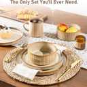 GBHOME Stoneware Dinnerware Sets for 6, 18-Piece Plates and Bowls Set