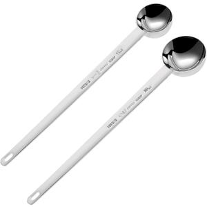 2Pcs 1 Tablespoon 2 Tablespoon Coffee Scoop Stainless Steel Long Handle Measuring Spoon 1 tbsp 2 tbsp Measuring spoon 15 ml 30 ml Coffee Scoop for Ground Coffee