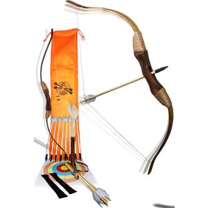 FSFF Enhanced Wooden Bow and Arrow Set 33 Piece-2 Bows 2 Quivers 16 Arrows 10 Targets & 2 Armguards Beginner Toy Archery Outdoor Gift Idea Boy or Girl