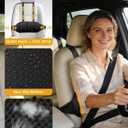 Adjustable Car Seat Lumbar Support Pillow Dual Straps Memory Foam Lower Back Waist Support Cushion with Convex Point Design Removable Cover for Vehicle SUVs Driving Travel Accessories Office Chair