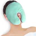 Heating Pad Sinus Relief Mask Moist Heat Face Eye Mask Microwavable, Warm Compress for Sinus Pressure Relief, Migraine, Tension Headache Relief - Green