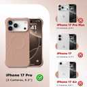 for iPhone 17 Pro Case, Compatible with MagSafe, Screen Protector +[Integrated Silicone Camera Control Button], Shockproof Protective Magnetic Case for iPhone 17 Pro 6.3", Light Brown