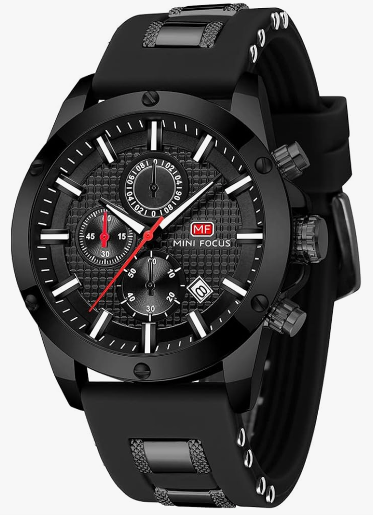 Mini Focus Mens Watch Casual Sports Watches (Chronograph/Waterproof/Luminous/Calendar) Silicon Band Fashion Quartz Watch for Men