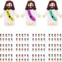 120pcs Little Jesus Figures Mini Jesus Figures Hide and Seek Religious Party Favors Sunday School Baptism Gifts (120pcs-10colors)
