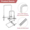 uxcell 2Sets 304 Stainless Steel Square U-Bolts, 2.44" (62mm) Inner Width 6.3" (160mm) Length M8 with Nuts, Frame Plate, Gasket for Automobiles Trailer, Ski Boat, Fishing Boat, Pipelines