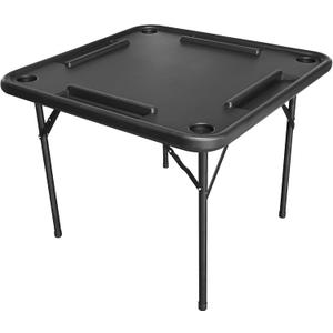Bene Casa Black Domino Table, Premium Domino and Game Table/Professional-Grade Gaming Table, 38x38 Table. Mesa de Domino Professional, Color Negro.
