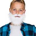Honcloud Realistic Fake Beard with Adjustable Band, Well - Suited for complementing Halloween Party Outfits (White)
