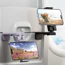 2 Pack Universal Airplane Phone Holder for Stocking Stuffers, Klearlook 360 Rotation Travel Essentials Phone Mount for Desk, Handsfree Travel Accessories for Flying, Valentines Day Gift for Couple (Black,Lavender)