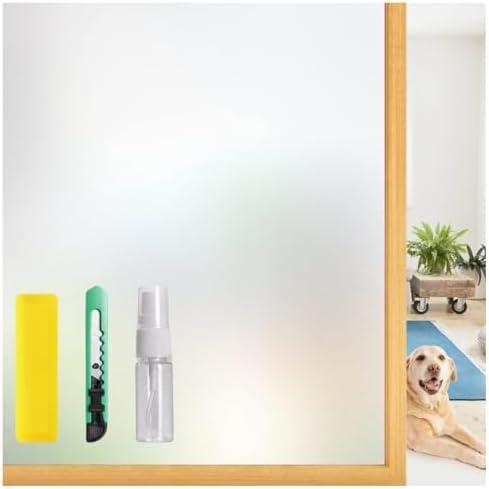 Window Privacy Film with 3 Installation Tools - Frosted Glass Window Film UV Blocking Heat Control Static Cling Window Film for Home Office Bathroom Glass Door(Pure, 35.4 x 157.5 Inch)