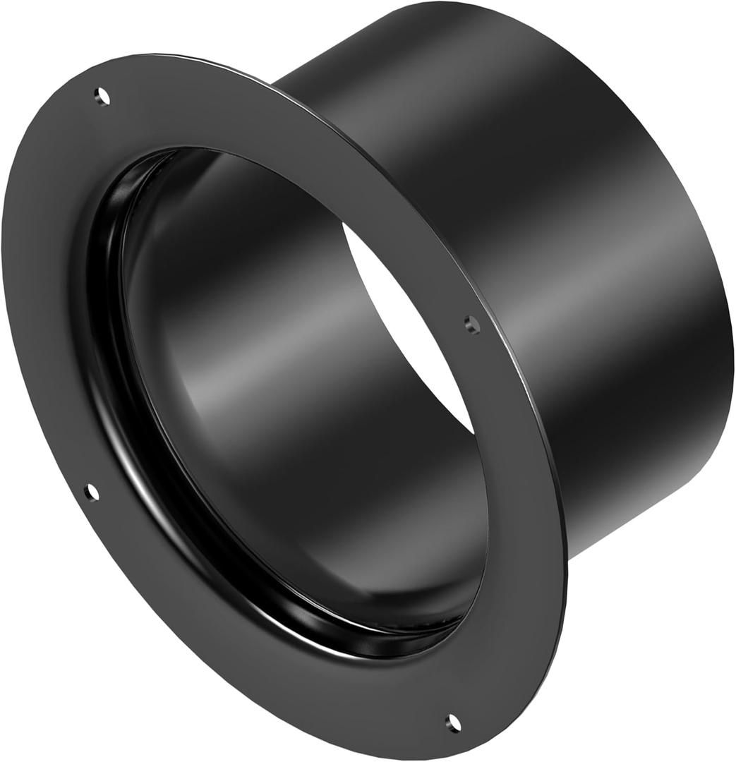6 Inch Duct Connector, HG Power 150mm Plastic Straight Pipe Flange for 6" Ducting Pipes Hoses Heating Cooling HVAC Ventilation Use, Black