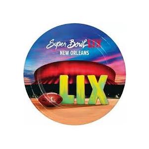 NFL Super Bowl LIX Dinner Paper Plates, Heavy Duty Paper  8-6 7/8in