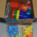 Pool Party Favors Beach Party Favors - 60 PCS Pool Toys For Kids Ages 3-8 Beach Balls Bulk, Sand Bucket and Shovels Set, Kids Sunglasses Bulk, Beach Summer Toys, Pool Party Supplies,Sand Toys