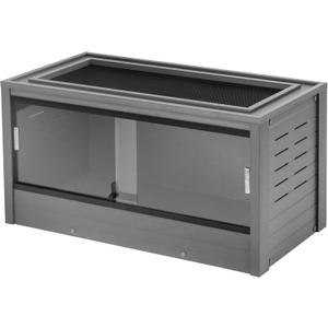 New Age Pet ECOFLEX 36" Mojave Reptile Lounge -Durable Wood Plastic Composite Habitat with Ventilation, Removable Glass Doors & Lock, Easy Assembly, for Tortoises, Snakes, Iguanas (Medium, Grey)