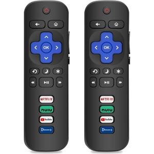 Gotellx 2 Pack Replacement Remote Controls for Roku TV, Compatible with TCL/Hisense/Sharp/Philips/Onn/Element Roku TV (Not for Roku Stick,Box or Speaker)