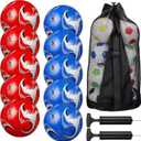Libima 13 Pcs Soccer Ball Bulk 10 Pcs Official Size 4, 5 Soccer Ball with 2 Pump and Carry Bag Outdoor Indoor Training Practice Football Sports Party Back to School