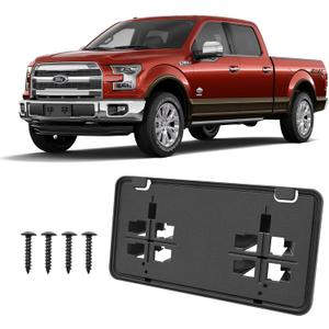 Front License Plate Frame for F150 2015-2017 Licence Plate Holder fits Perfectly with Curvature of Front Bumper F150 License Plate Frame Replace OE FL3Z17A385B