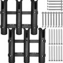 2Pcs Fishing Rod Holder Bracket Tube,3-Pole Side Mount Rod Holder with Screws Portable Boat Rod Rack Tube for Garage Wall Mounted Fishing Boat Golf Cart Cooler ATV Trailer