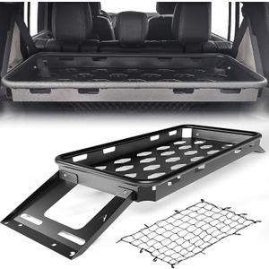 Rear Trunk Cargo Storage Rack Compatible for 2007-2025 Jeep Wrangler JK JKU & JL JLU Unlimited 4 Door Hardtops, Interior Luggage Rack Shelf for Camping Gear (350 LBS)