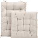 Rocking Chair Cushions Comfortable Tufted Seat Cushion Pads Non-skid Backed Set of Backrest and Seat Bottom for Porch Rocker Cane Adirondack Outdoor Indoor Chair (Cream, Backrest-24X17,Bottom-17x17)