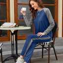 Ekouaer Women's Pajama Set Long Sleeve PJs 2 Piece Lounge Set Pullover Sleepwear Sweatshirt and Long Pants With Pockets (XXL)