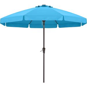 ABCCANOPY 9ft Scalloped Patio Umbrella, Outdoor Table Umbrella with Tilt and Crank, Fiberglass Ribs Deck Umbrella for Patio, Pool, Garden, Picnic (Turquoise)