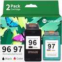 MYTONER 96 97 Remanufactured Ink Cartridge Replacement for HP 96/97 for Printer Deskjet 6940 5940 6840 6988 6980 Officejet 7310 7410 7210 Photosmart 8050 (2 Pack)