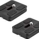 Neewer Pack of 2 PU-50 50 mm Universal Metal Quick Release Plate with 1/4 Inch Screw, Compliant with Standard for Camera Tripod Ball Joint (Black)