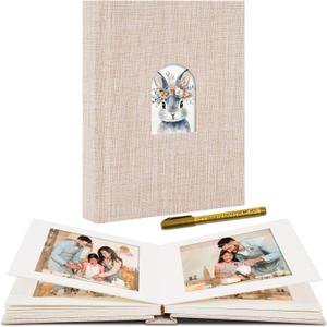 Premium Small Photo Album 4x6 with 20 Pockets, Linen Cover Memory Book with Writing Space Ideal for Wedding Photo Albums, Baby Books, and Travel Journals, Pink