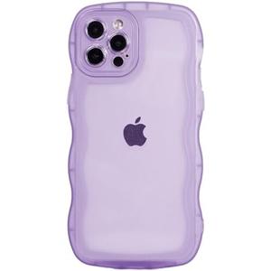 Hcnrreivn Case for iPhone 14 Pro Max 6.7 Inch,Cute Kawaii Clear Case for Women/Girls,Yellowing-Resistant,Transparent Soft Silicone Thin Slim Full Body Shockproof Protection Phone Cover -Purple