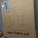 Folding Table 6ft Portable Heavy Duty Plastic Fold-in-Half Utility Foldable Table Plastic Dining Indoor Outdoor for Camping, Picnic and Party, White