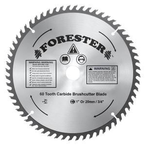 FORESTER Carbide Tip Brush Cutter Blade - 9in x 60 Teeth | Fits Most Straight Shaft Trimmers | Conversion Kit Sold Separately