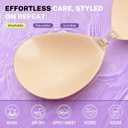 Invisible Strapless Sticky Bra Push up for Women, Ultra Adhesive Bra for Backless Dress, Cleavage Bra Lift Novelty Bras (B Cup, Light Beige)