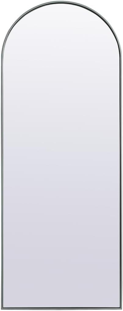 Elegant Lighting Metal Frame Arch Full Length Mirror 28x74 Inch in Silver